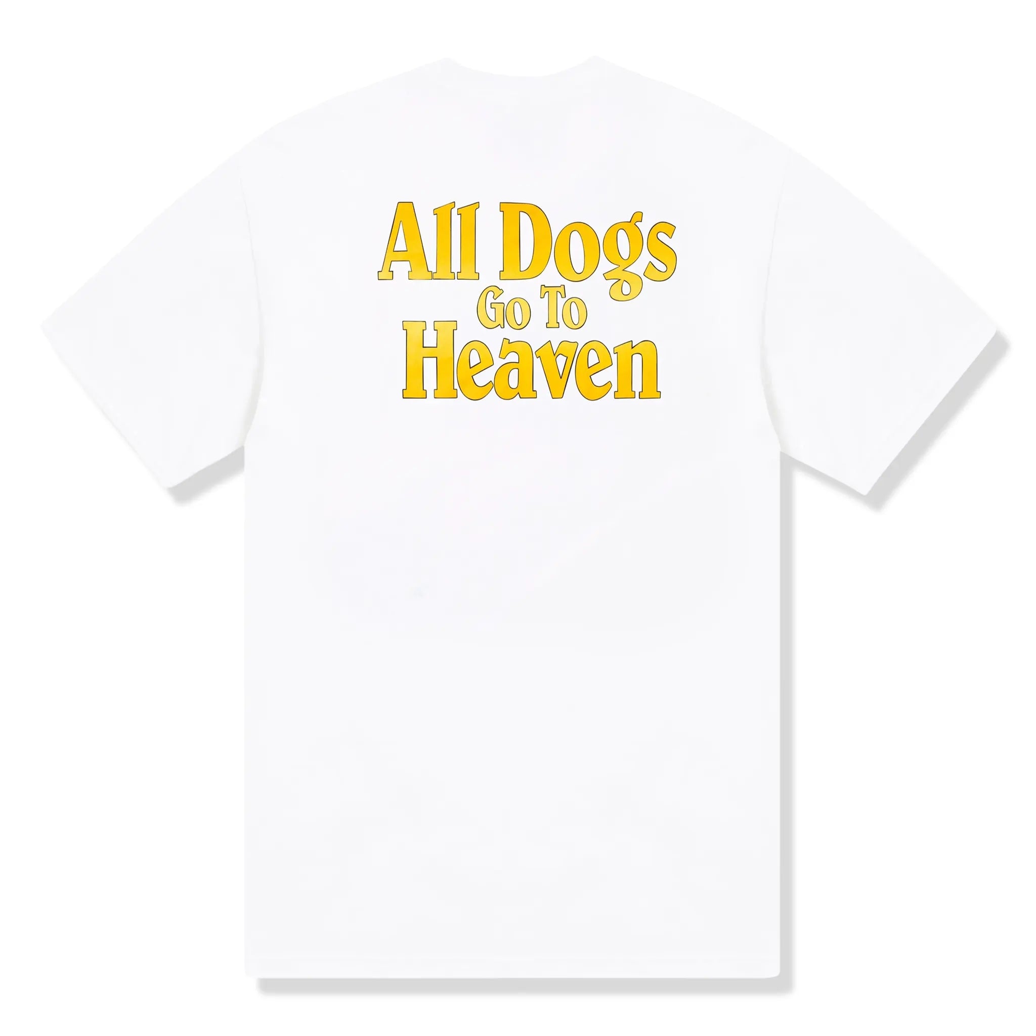 Back View of Supreme All Dogs Go To Heaven White T Shirt FW25T42-WHITE